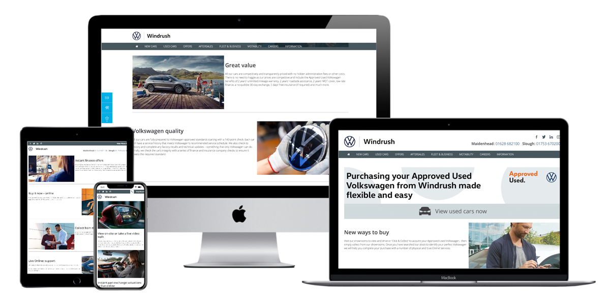 Automotive Volkswagen website design, development and content management